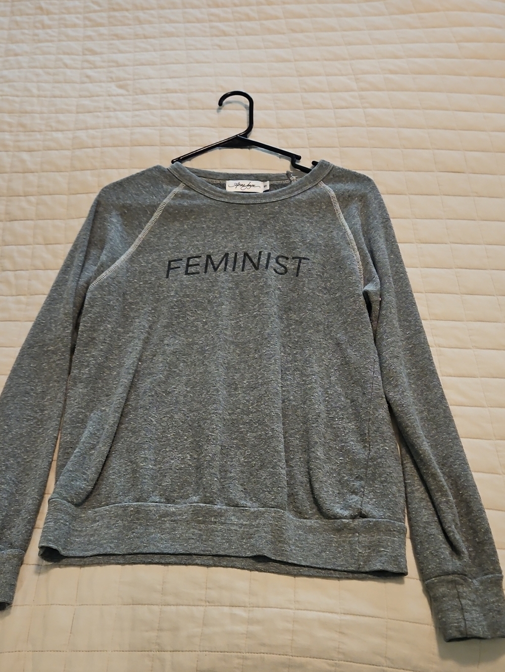 Anna Joyce Gray "FEMINIST" Crewneck Sweatshirt Small